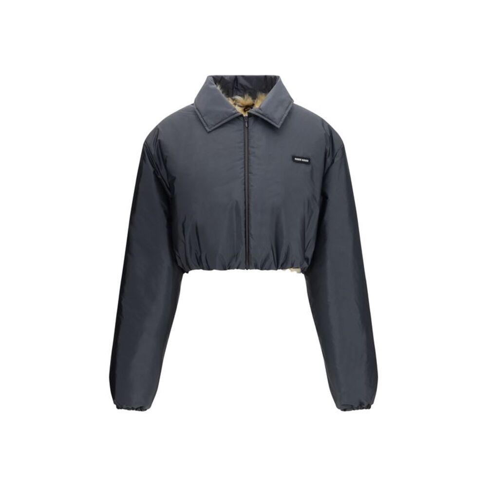 Miu Miu Women Technical Fabric And Shearling Windbreaker Jacket